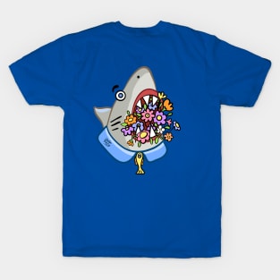 Shark with Flowers In His Jaws T-Shirt